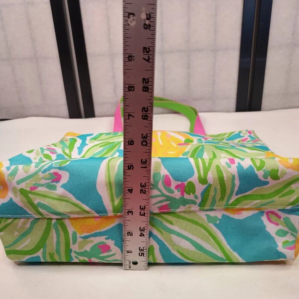 Lilly Pulitzer for Estée Lauder Pink Green Tote Bag Large - Picture 7 of 9